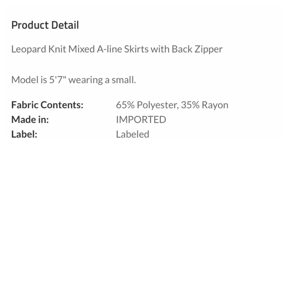 A Girl Thing Leopard Print A-Line Skirt - Picture 4 of 4